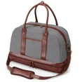 thumbnail image 2 of Weekender Bags for Women Canvas Overnight Bag, Duffle Bag with Shoe Compartment, Gray, 2 of 7