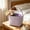 Purple, variant on Striped Fabric Basket Tote Bag with Handles – Reusable Seersucker Storage Organizer for Beach, Grocery Shopping, Toys and Home Decor