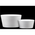 thumbnail image 1 of Collection de Tendances Urbaines Pot Rond en Grès 56300 avec Fond Effilé & 44; Brillant & Blanc - Lot de 2, 1 of 1