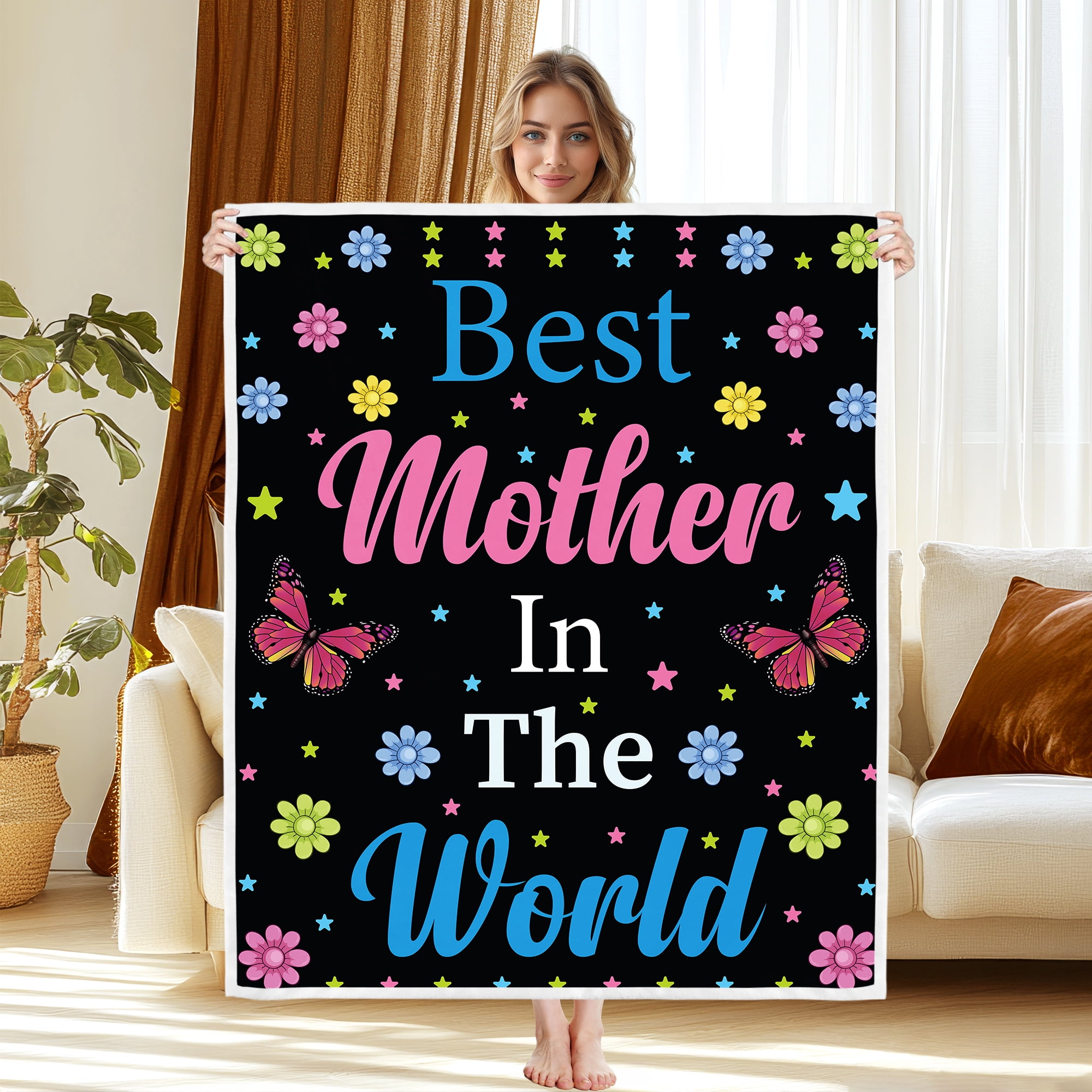 Soft Warm Mom Blanket - Birthday Gift Blanket for Mom Happy Mothers Day Throw Gift for Mother, Wife, Grandma from Daughter, 50"x60"