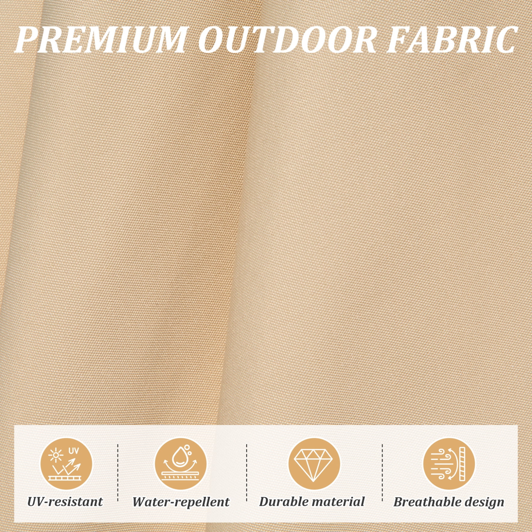 10FT Outdoor Patio Umbrella, Rectangle Market Umbrella with Push Button Tilt and Crank, Table Umbrella 8 Sturdy Ribs UV Protection for Deck, Backyard, Pool, Beige