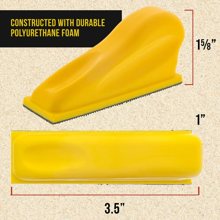 Dura-Gold Micro Hand Sanding Block Set, 8.9 X 2.5 Cm Pad, Velcro, 40 Sandpaper Sheets, 5 Each 60, 80, 120, 180, 220, 320, 600 Grit - Woodworking