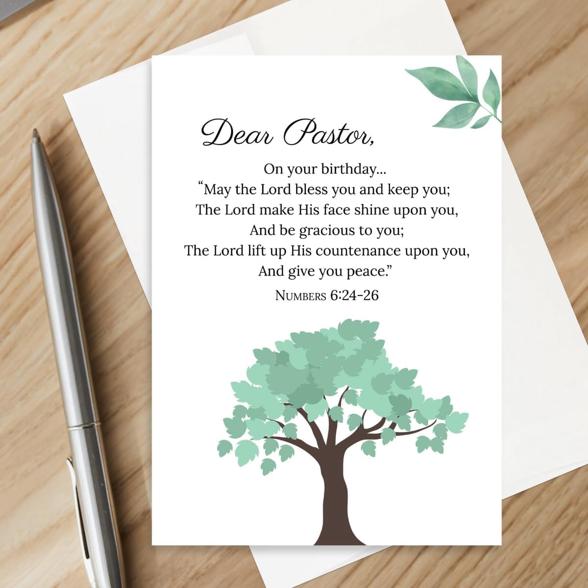 Christian Pastor Birthday Card | Christian Birthday Card for Pastor (Numbers 6:24-26) (Pack of 25)