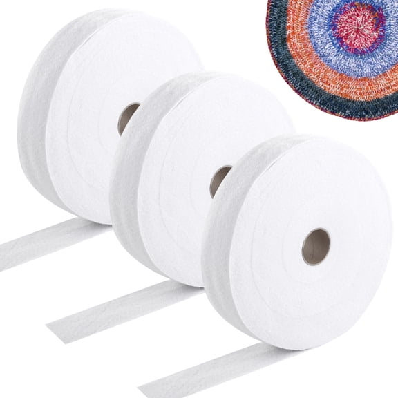 3 Rolls Jelly Roll Batting Strips, 2-1/4 Inches 150 Yards Quilt Batting Strip, Polyester Cotton Blend Batting Upholstery Roll for Jelly Roll Rugs, Throw Rugs, Braided Rugs, Gift for Sewing Lovers