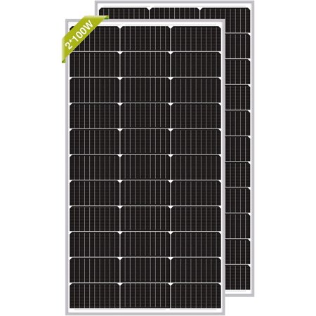 Newpowa 200 Watt 12 Volt Mono Solar Panel, 2 Pieces 9BB 100W 12V Solar Panels High Efficiency Monocrystalline PV Module RV Marine Boat Off Grid (2 * 100W New)