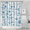 thumbnail image 2 of Floral Shower Curtain Watercolor Botanical Bathroom Decor Rustic Flower Design Fabric Bath Curtain for Tub Country Style Home Accessories with Hooks，72x84in(180*210cm), 2 of 5