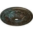 thumbnail image 3 of ekena millwork cm30flbbs flagstone ceiling medallion, 30" x 3-7/8" x 3-1/4", bronze blue patina, 3 of 6