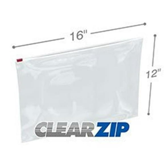International Plastics CZSL31612 16 x 12 in. 0.003 Gauge ClearZip Slider Bag - Case of 100
