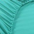 thumbnail image 4 of 4-Piece Stripe Aqua Blue Polyester Bed Sheet Set, Queen –18 inch Deep Pocket, 4 of 5