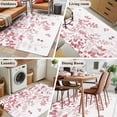 thumbnail image 5 of 3'x5' Area Rugs, Pink Leaves Indoor Outdoor Area Rug for Living Room Bedroom, Summer Botanical Washable Bathroom Rugs Kitchen Floor Carpet Mats Home Decor Aesthetic, 5 of 8