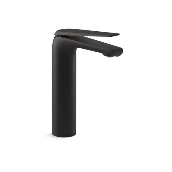 Kohler 97347-4-BL Tall Single-Handle Bathroom Sink Faucet, 1.2 GPM - Matte Black