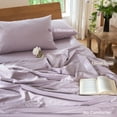 thumbnail image 7 of MooMee 100% Washed Cotton Duvet Cover Set Twin Linen Like Textured Breathable Soft 2-Piece (Light Purple, 68"x90"), 7 of 7