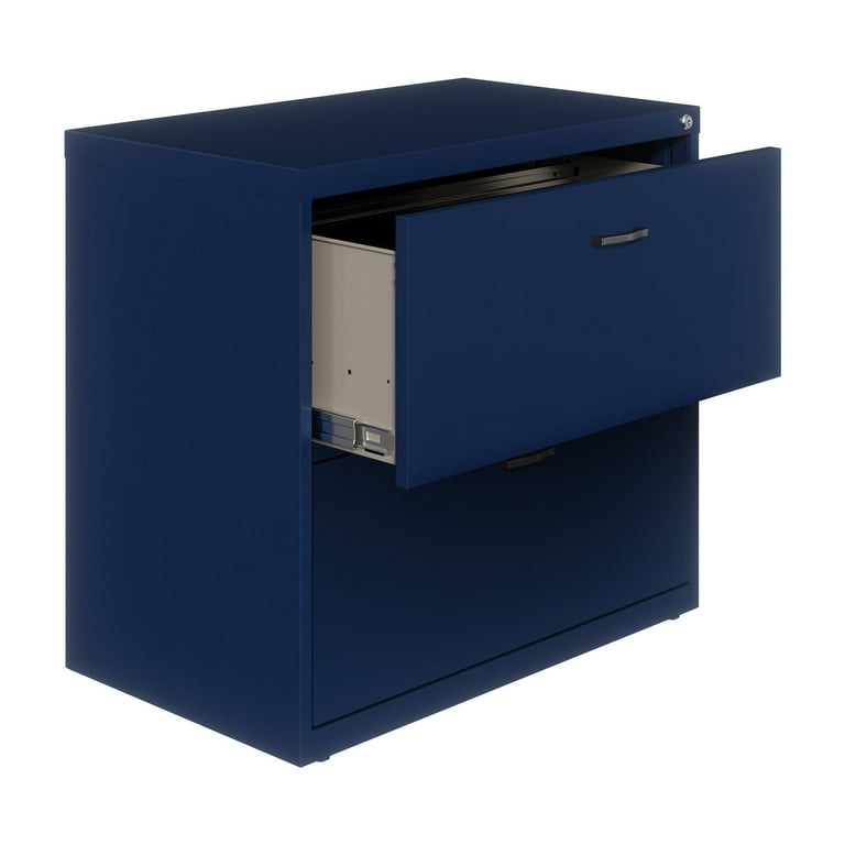 Space Solutions 30 inch Wide 2 Drawer Lateral File Cabinet for Home or Office Navy