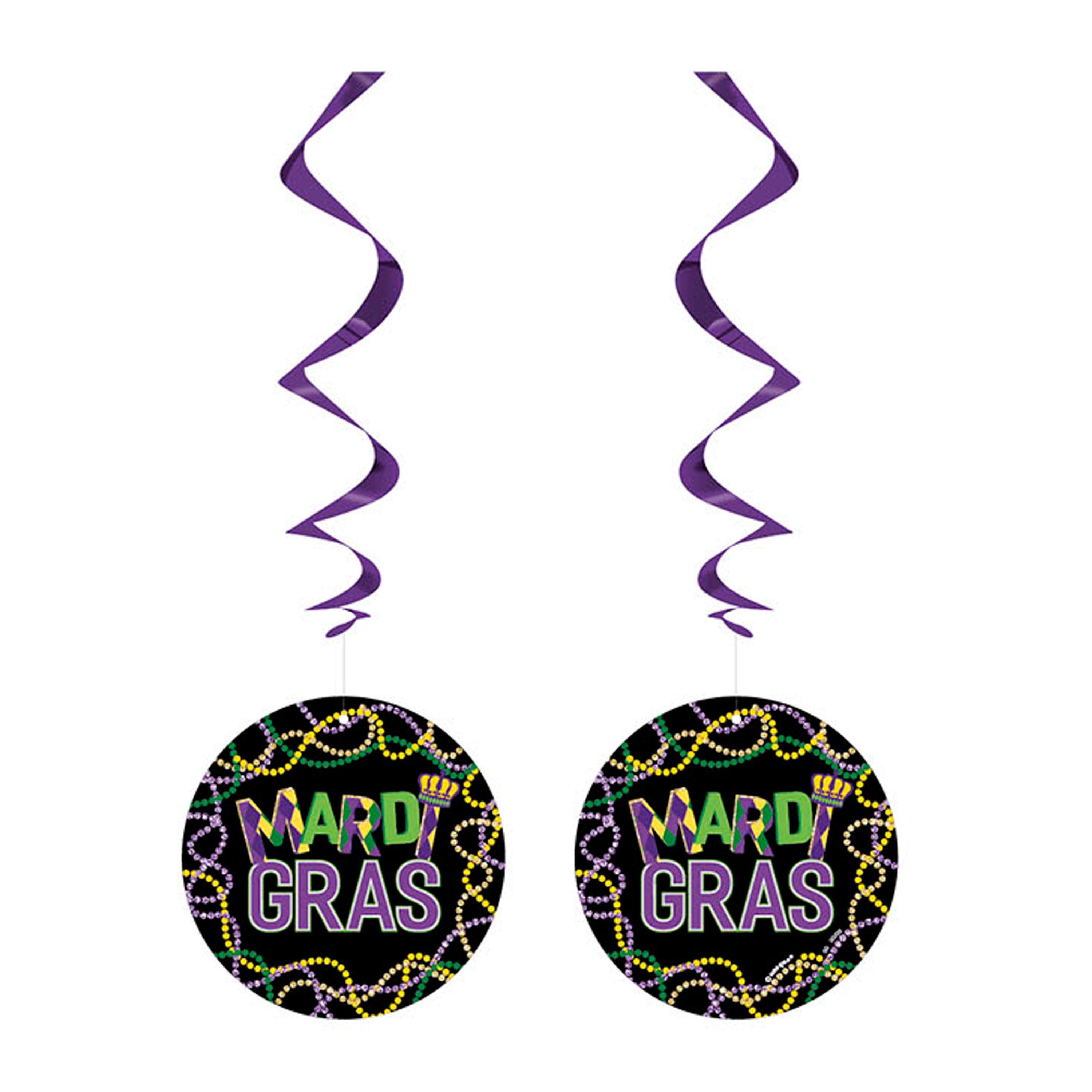 Mardi Gras Hanging Decorations, 26in, 3ct