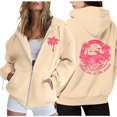 thumbnail image 2 of WEAIXIMIUNG Sweat à Fermeture Éclair pour Femmes Sweat-Shirt Surdimensionné Col Rond Manches Longues Pull, 2 of 6