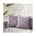 thumbnail image 2 of Almohada decorativa para sofá, cojín grueso para sofá, almohada cuadrada de lujo gris, 2 juegos 50x50 cm Violeta, 2 of 4