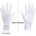 thumbnail image 2 of EUZODNAK 2 Pairs White Cotton Gloves Men Costume Stitched Uniform Gloves for Wedding Formal Tuxedo Party Jewelry Inspection (Nylon 10 Inch), 2 of 7
