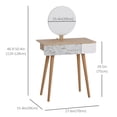 thumbnail image 2 of Oak & White Vanity Desk with Adjustable Mirror | Bedroom Dressing Table with Drawer | 27.6" x 15.4" Compact Design, 2 of 7