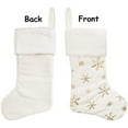 thumbnail image 6 of 18" White and Gold Glittered Snowflake Christmas Stocking with Fur Cuff, 2 PACK, 6 of 6