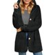 thumbnail image 3 of Chaquetas de Forro Abrigadas para Mujer, Abrigos Casuales con Capucha, Cárdigans y Bolsillos. Negro L, 3 of 8