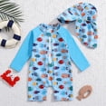 thumbnail image 2 of NOLDARES Baby Boy Swimsuit Toddler Bathing Suits for Boys Rash Guard Infant One Piece Zipper Summer Beach Swimwear(Sky Blue,6-12 Months), 2 of 4
