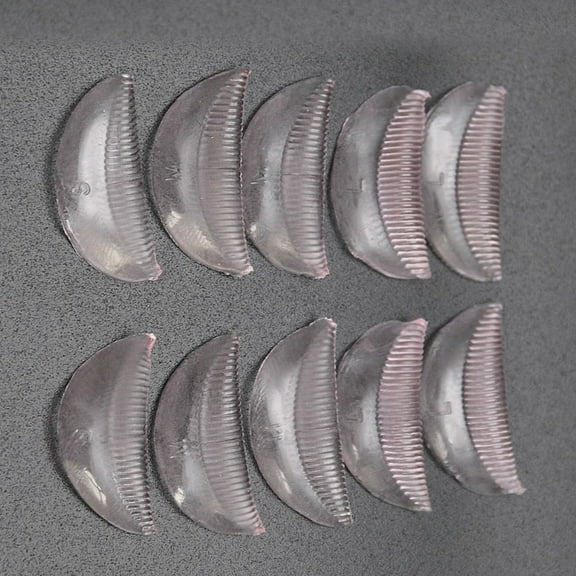 Raindrops Eyelash Curler Shield Pads 10 Pair Set Silicone Pad For Eyelash Perming Curved Pink Lash Curling Makeup Tool