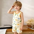 thumbnail image 5 of Amidoa Toddler Girls 2 Piece Outfits Summer Clothes Cute Graphic Tank Top and Casual Shorts Kids Clothing Sets Yellow Size 3T, 5 of 6