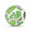 925 Sterling Silver Reflections Green Filigree Enameled Bead; for Adults and Teens; for Women and Men
