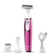 thumbnail image 1 of Afeitadora eléctrica USB recargable impermeable para mujer Trimmer Cuerpo femenino Clipper del pelo con cabezas intercambiables Suministros personales Púrpura Guardurnaity CE001675-01B, 1 of 7