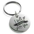thumbnail image 1 of Stainless Steel I Will Always Love You Engraved Small Medallion Circle Charm Keychain Keyring, 1 of 1