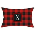 thumbnail image 4 of Peacheart Christmas Pillow Cover 12x20 Inch Initial Last Name Red Buffalo Plaid Christmas Decorative Throw Pillows Case for Sofa Bed Car Chair Indoor Outdoor Xmas Home Decor (U), 4 of 9