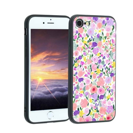 Compatible with iPhone 7 Phone Case, Flowers-161 Case Silicone Protective for Teen Girl Boy Case for iPhone 7