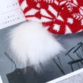 thumbnail image 2 of Christmas series snowflake, knitted hat, wool ball, woolen hat, red, 2 of 2