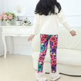 thumbnail image 6 of Actoyo Kids Girls Printed Stretch Leggings Ankle Length Kids Child Fleece Inside Leggings Printing Flower Soft Long Pants Flowers 6-7 Years, 6 of 12