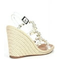 thumbnail image 2 of Steve Madden Upright Clear Espadrille Pearl Embellished Strap Wedge Sandals (Clear, 8), 2 of 6