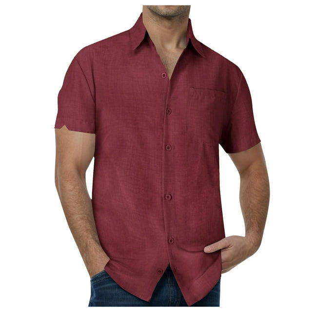 Ramiter Chemise pour Homme, Vêtement Ultra-Doux, Col Rond, Vin, G