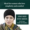 thumbnail image 5 of MASUMI Chemo Organic Headwear - PRIMROSE | Cancer Headwear for Women with Hair Loss | Alopecia Hats & Coverings | 95% Cotton Turban (Colour: Black), 5 of 8