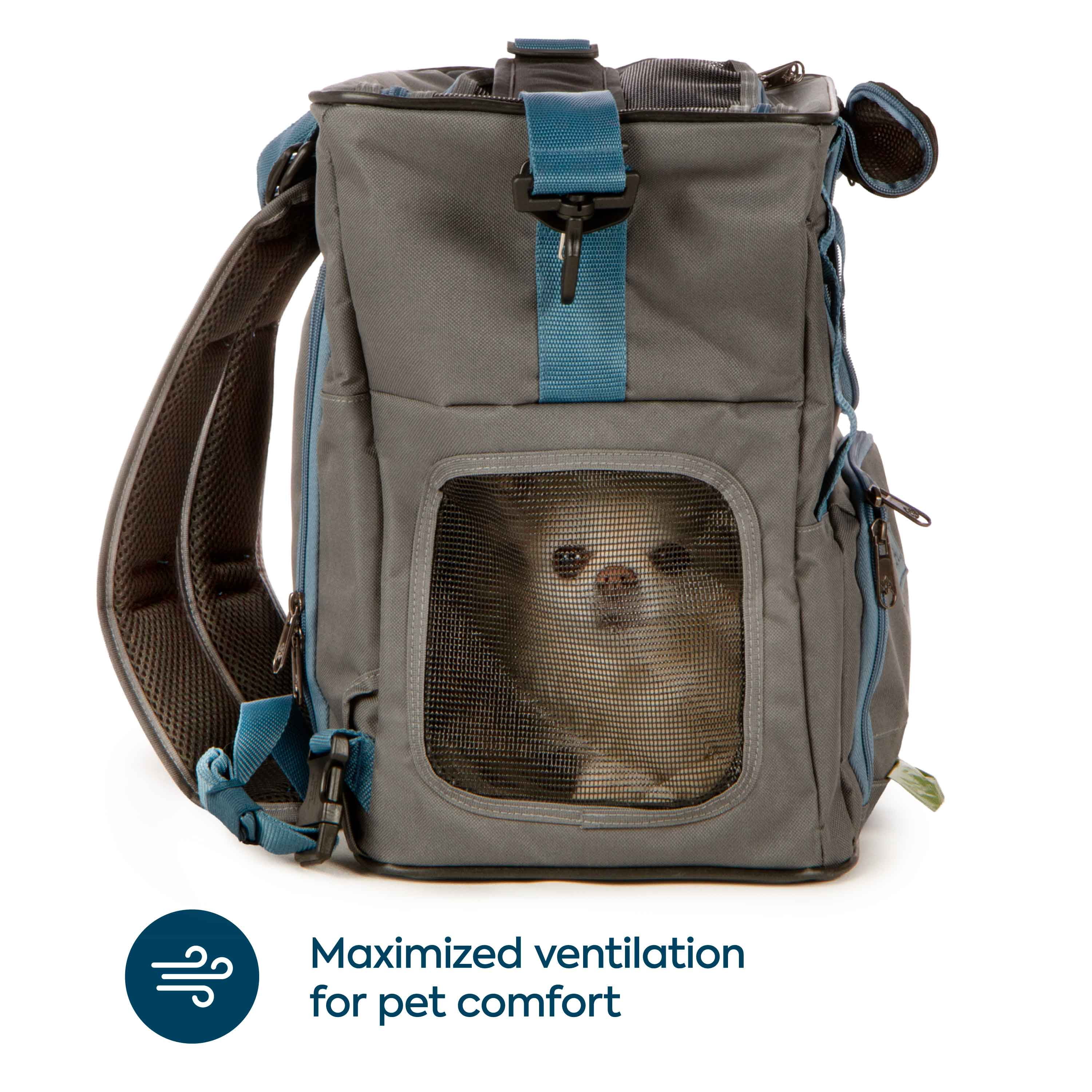 Sherpa Trek Tote 2-in-1 Pet Backpack & Tote for Cats & Dogs - Gray, Medium