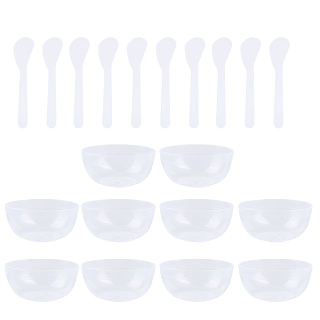 10 tazones y cucharas transparentes para mezclar pegamento de Shengjike para manualidades infantiles