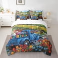 thumbnail image 2 of Manfei Watercolor Flowers 7-Piece Twin Bedding Sets,Rustic Floral Bedding Comforter Set,Multicolor Natural Scenery Sheet Sets For Kids,Ultra Soft Home Decor Reversible, 2 of 8