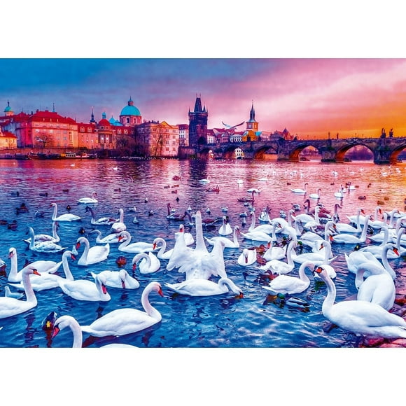 Puzzle 1000 Swans At Sunset
