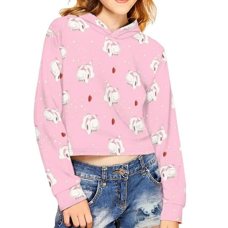 

Renewold Funny Strawberry Milk Cows Graphic Sweatshirt for Teen Girls Aged 13-14 Crop Long Sleeve Tops Hoodies Soft Warm Pullover Hoodied Outgoing Park Playing Short Blouse