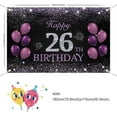 thumbnail image 2 of Happy 26th Birthday Banner, Purple Happy 26th Birthday Party Decorations for Girls, 26 Year Old Birthday Supplies Backdrop Décor, 5.9 X 3.8 Fts, 2 of 10