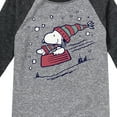 thumbnail image 3 of Peanuts - Snoopy Sledding - Toddler & Youth Raglan Graphic T-Shirt, 3 of 5