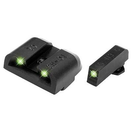 TruGlo Tritium Night Sight HIGH Set White/Green Front & Rear Glock Pistols - (Best Laser Sight For Glock 23)