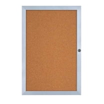 Enclosed Cork Bulletin Board 24"x36", 1 Door