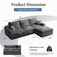 thumbnail image 4 of Modern Grey Corduroy L-Shaped Sectional Sofa 110cm with Full-Compression Technology, 4 of 12