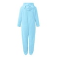 thumbnail image 5 of Rotm Adult Onesie Pjs for Women Women Onesies Fluffy Fleece Jumpsuits Sleepwear Plus Size Hood Sets Pajamas for Adult Winter Warm Pajamas Homewear Christmas Pajamas Sky Blue,S, 5 of 5
