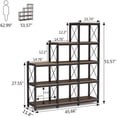 thumbnail image 2 of Tribesigns 12 Shelves Industrial Ladder Bookshelf, 9 Cubes Stepped Etagere Bookcase for Home Office (Rustic Brown), 2 of 5