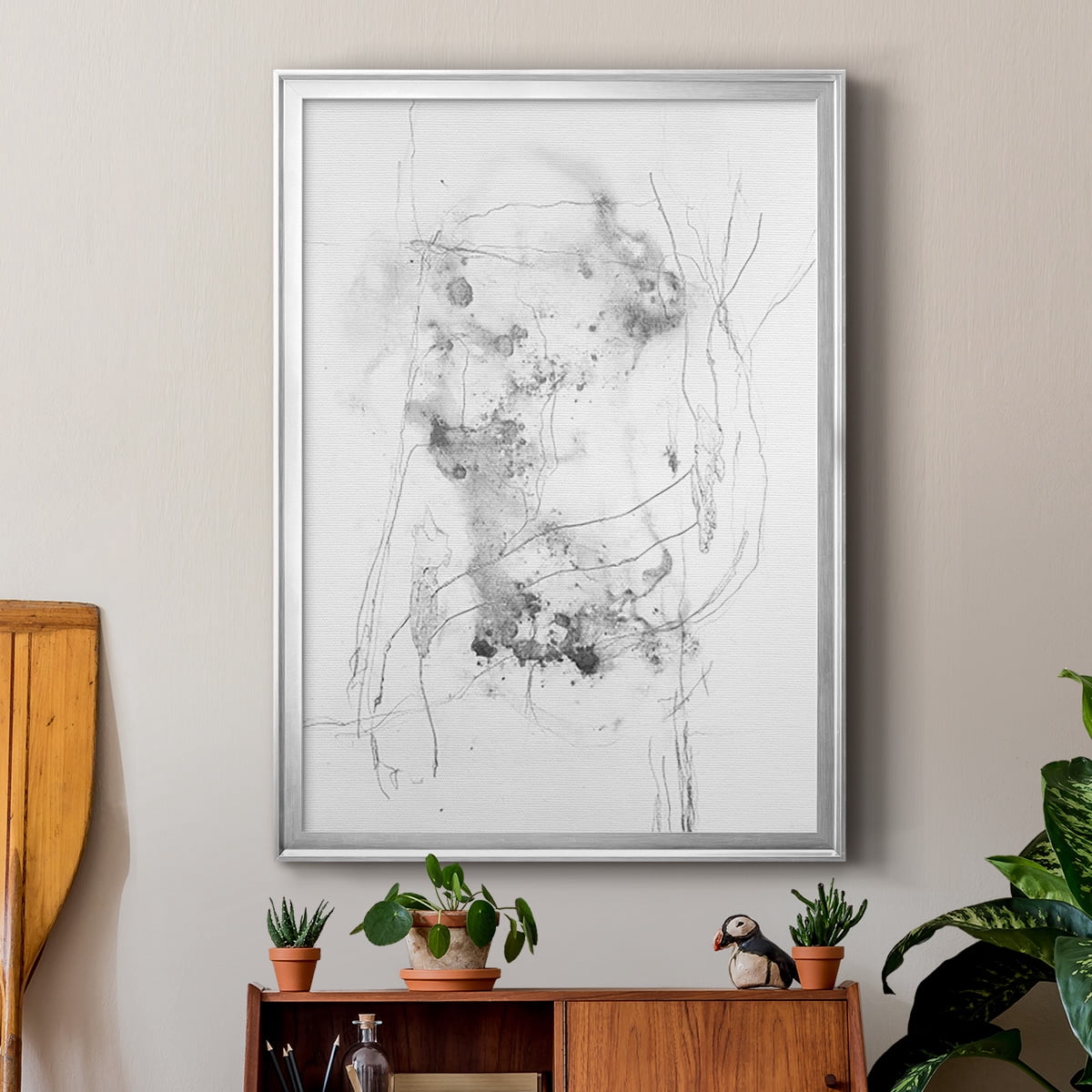 Graphite Abstract IV Premium Framed Print, in Gold, Black, or Silver - Ready to Hang